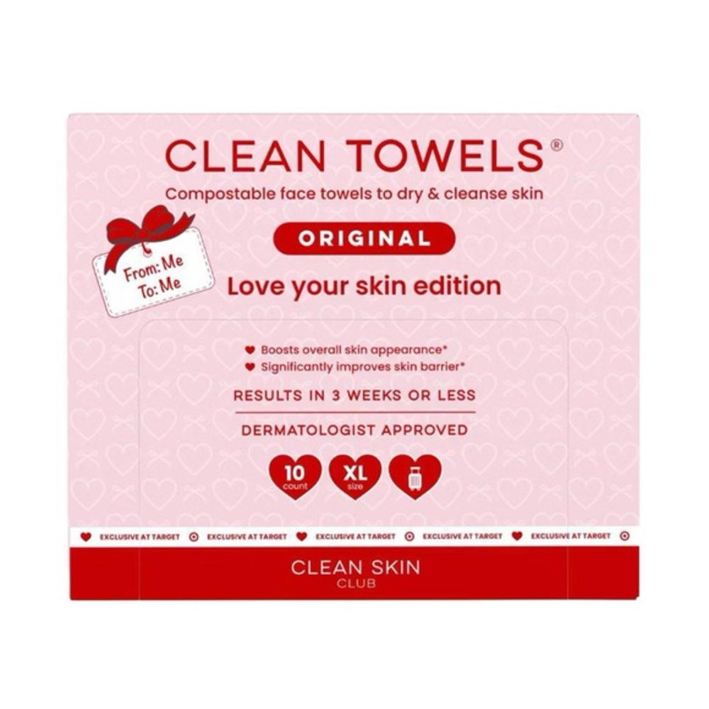 Clean nwt Skin Club Galentines Towels - 2 packs of 10ct
